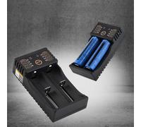 SALALIS Liitokala Cargador de Batería USB Inteligente con Indicadores LED para /18490/18350/17670/17500 - Material ABS Negro - 4.5 * 2.4 * 1.2in