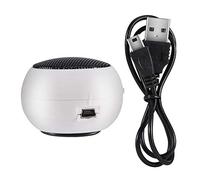 SALALIS Mini Altavoz Portátil con Interfaz de Audio AUX de 3,5 Mm, Batería Recargable Incorporada, Diseño de Orificio Central, Equipado con Cable de Carga USB, Adecuado para MP3, MP4, MP5,(Blanco)