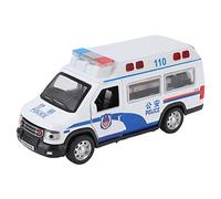 SALALIS Modelo de Coche de Policía de Aleación, Juguete con Sonido Ligero y Resistente para Niños, Material de Aleación, Batería Incluida, Regalo Ideal para Niños para Fanáticos de los Modelos de