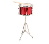 SALALIS Modelo de Tambor en Miniatura, Exhibición de Decoración Exquisita para Entusiastas de la Música, Tambor Pequeño de Tilo de Metal para Escritorio de Oficina
