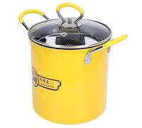 SALALIS Olla Freidora Japonesa de Acero Inoxidable con de Silicona para Cocina Casera, Sartén de 3 Litros para Estufa de Gas, Tapa de Rejilla con Filtro de Aceite, Revestimiento Antiadherente, Apto