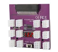 SALALIS Placa Adaptadora GPU, Pantalla LED Eficiente, Fuente de Alimentación de 1200W para Tarjeta Gráfica de Minería, PCB Púrpura