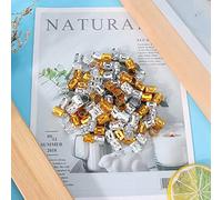 SALALIS Puños de Anillos de Cuentas Trenzadas de Pelo Coloridos Ajustables para Decoración del Cabello 100 Uds para Accesorios de Peluca (Oro y plata mezclados.)