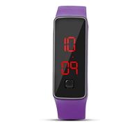 SALALIS Reloj Digital con Correa de Silicona Deportiva LED para Hombres Pantalla Electrónica con Modo de Ahorro de Energía para Actividades Al Aire Libre (Púrpura)