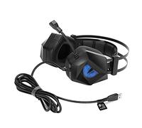 SALALIS TAIDU Auriculares para Juegos Competitivos Auriculares Estéreo con Cable sobre la Oreja con Reducción de Ruido para PC y Juegos Azul Escarcha