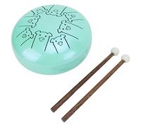 SALALIS Tambor de Lengua 8 Notas Chakra Tanque Aleación Patrón Animal Instrumento de Percusión para Meditación Yoga Acero Aleación Ti Cian