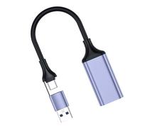 SALALIS Tarjeta de Vídeo USB 3.0, Entrada 4K, Salida 1080P Tipo C | Tarjeta USB de aleación de aluminio, con sonido y vídeo sincrónicos, para transmisión en de juegos y uso compartido de