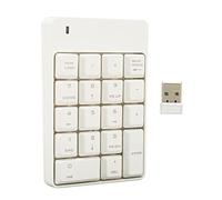 SALALIS Teclado Numérico SK 51AG, Teclado Numérico USB Inalámbrico de 18 Teclas 2,4G con Diseño de bajo Ruido, para Ordenador Portátil de Sobremesa 2000 OS X Vista 7 (Blanca)