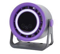 SALALIS Ventilador de Escritorio Portátil, Velocidad del Viento Silenciosa y Ajustable para Uso en Exteriores, Oficina en Casa, con Luz LED (Gris)