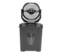 SALALIS Ventilador de Nebulización Portátil, Batería Recargable de 20000 | Ventilador oscilante para acampar con cubo de 7L, 5 velocidades de viento, 4 modos de pulverización, 3 modos de luz,