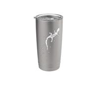 Salamandra retro con rastros de gecko leopardo Vaso térmico de acero inoxidable de doble pared