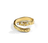 SALAN Anillos De Plata De Ley 925 para Mujer, Forma De Abrazo, Color Dorado, Joyería De Moda De Boda Vintage, Anillos Antiguos Ajustables Grandes