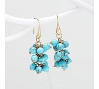 SALAN Beads Redondas Pendientes Colgantes para Mujeres Turquesas Charm Pendientes De Gancho con Cuentas Joyería