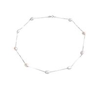 SALAN Collar De Perlas Naturales Barrocas para Mujer con Cadena De Plata De Ley 925 6-7mm Joyería De Moda De Perlas De Agua Dulce 45cm