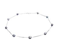 SALAN Collar De Perlas Naturales Barrocas para Mujer con Cadena De Plata De Ley 925 6-7mm Joyería De Moda De Perlas De Agua Dulce 45cm