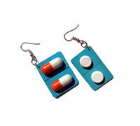 SALAN Nueva Cápsula De Madera Linda Pendientes De Gota Graciosos Encantadores Píldoras Medicina Cuelga Pendientes para Mujeres Niña Joyería De Moda