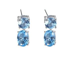 SALAN Pendientes Colgantes De Topacio Azul De Lujo para Mujer, Compromiso De Boda, Joyería Fina, Plata