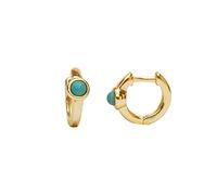 SALAN Pendientes De Aro De Plata De Ley 925 Boho Pequeños Pendientes Redondos De Turquesa Huggie para Mujer Joyería Bohemia