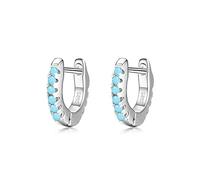 SALAN Pendientes De Aro Pequeños Pequeños De Circonita Colorida De Plata De Ley 925 para Niñas Y Mujeres, Joyería De Declaración Fina Turquesa Y Errante