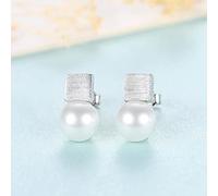 SALAN Pendientes De Botón De Plata De Ley 925 para Mujer, Joyería Fina, Color Dorado Perla