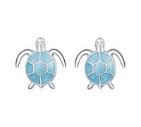 SALAN Pendientes De Botón De Tortuga Azul De Plata 925 Pendientes De Animales De Dibujos Animados De Esmalte De Plata Esterlina para Mujer Joyería De Moda