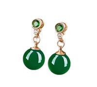SALAN Pendientes De Jade Verde Natural De Grado A De Lujo con Encanto para Mujer, Pendientes De Plata De Ley 925, Joyería Fina Geométrica para Fiesta Femenina, Regalo