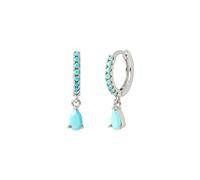 SALAN Pendientes Pequeños De Plata De Ley 925 Coreana Bling Turquesa para Mujeres Y Niñas, Aretes Minimalistas, Pendientes Bohemios, Joyería