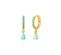 SALAN Pendientes Pequeños De Plata De Ley 925 Coreana Bling Turquesa para Mujeres Y Niñas, Aretes Minimalistas, Pendientes Bohemios, Joyería