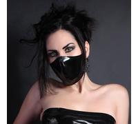 SALANSEX Mascarilla de látex ajustable hecha a mano, color negro, lavable (1 unidad) (negro)