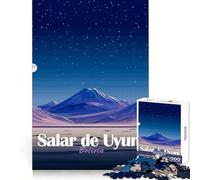 Salar de Uyuni,Bolivia de Noche Rompecabezas para Adultos de 1000 Piezas Ejercicios de lógica Un pasatiempo Relajante Bordes limpios Un Regalo estupendo (38x26cm)