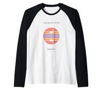 Salar de Uyuni Bolivia Flamingo Atardecer Camiseta Manga Raglan