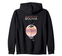 Salar de Uyuni Bolivia Flamingo Atardecer Sudadera con Capucha