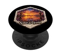 Salar de Uyuni: Salar de Bolivia Flamenco y Cactus PopSockets PopGrip Adhesivo