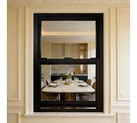 Salas Ventanas Marco Guillotina Deslizante Push-Pull Aleación Aluminio Montaje Empotrado Cobertizo Almacenamiento Vidrio Templado Para Graneros casas De Juegos gallineros(Black,70X70CM)