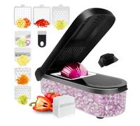 Salatschneider - Cortador de de acero inoxidable, herramienta de cocina multifuncional | Cortador de comida resistente con un antideslizante para tomates, pimientos, pepinos,