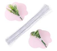 Salbsever 200 piezas de alambre floral de hierro blanco calibre 26 para arreglos florales, coronas de manualidades, envoltura de tallos de ramo, coronas de Navidad