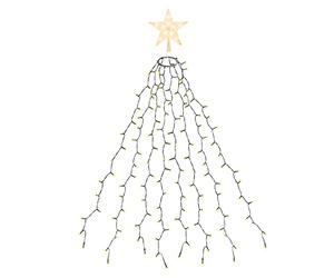 Salcar 1,5m x 8 Cadena de Luces para Árbol de Navidad, Impermeable LED Luz Cadena Ligera Navidad, 210 Leds Cadena Luminosa Cable de Verde para Exterior e Interior, Navidad Fiestas Boda - Blanco cálido