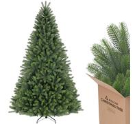SALCAR Arbol de Navidad Artificial 210 cm, Árbol de Navidad con Guantes y 100%-PE Puntas de Rama, Pino de Navidad con Soporte de Metal, Montaje Rápido, Ignífugo, Abeto