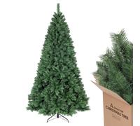 SALCAR Arbol de Navidad Artificial 240 cm, Árbol de Navidad con Guantes y 1168 Puntas de Rama Soporte de Metal, Montaje Rápido, Ignífugo, Abeto