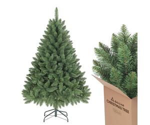 SALCAR Árbol de Navidad Artificial de 120 cm, de Aspecto Natural, con 290 Ramas, Abeto de Normandía Verde con Sistema Plegable y un diámetro Extragrande del árbol de 86 cm