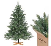 SALCAR Árbol de Navidad Artificial de 150 cm con Soporte de Madera, Agujas de PVC, árbol de Navidad Realista, decoración Interiores, fácil Montaje