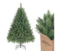 SALCAR Árbol de Navidad artificial de 150 cm, de aspecto natural, con 458 ramas, abeto de Normandía verde con sistema plegable y un diámetro extragrande del árbol de 106 cm