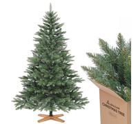 SALCAR Árbol de Navidad Artificial de 180 cm con Soporte de Madera, Agujas de PVC, árbol de Navidad Realista, decoración Interiores, fácil Montaje