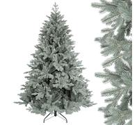SALCAR Árbol de Navidad Artificial de 180 cm de Polietileno y Puntas Invisibles de PVC, Abeto Verde grisáceo Natural, con Sistema de Plegado rápido y Soporte de Metal
