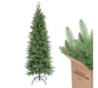 SALCAR Árbol de Navidad Artificial de 180 cm, Fino, Realista, de PE y PVC, Ahorra Espacio, Verde, Ideal para decoración navideña de Interior