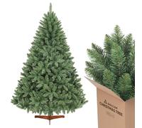 SALCAR Árbol de Navidad Artificial de 180 cm, Incluye Soporte de Madera, árbol de Navidad Verde para Navidad, 1,8 m (126 cm)