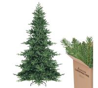 SALCAR Árbol de Navidad Artificial de 210 cm, Abeto, PVC y Polietileno, Sistema de Paraguas Plegable, 130 cm de diámetro