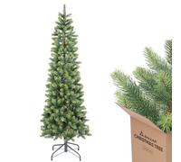 SALCAR Árbol de Navidad Artificial Fino de 210 cm de Alto, 100% Polietileno Moldeado por inyección, Realista y Realista, Color Verde