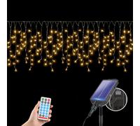 SALCAR Cadena de luces LED solar con 480 luces LED, 15,6 m, con mando a | 13 modos, regulable, resistente al agua, cortina de luces al aire libre para jardín, balcón, cenador, terraza, ventana