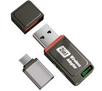 SALCAR CarPlay - Adaptador inalámbrico para iPhone y Android | 2 en 1 | Actualización 2025 | Doble Banda 5,8 GHz Auto Dongle Estable Android Auto Adapter Ultra Amplia Compatibilidad para vehículos a